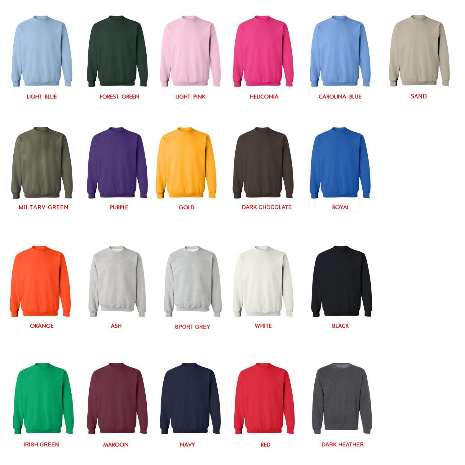 sweatshirt color chart - Doberman Gifts