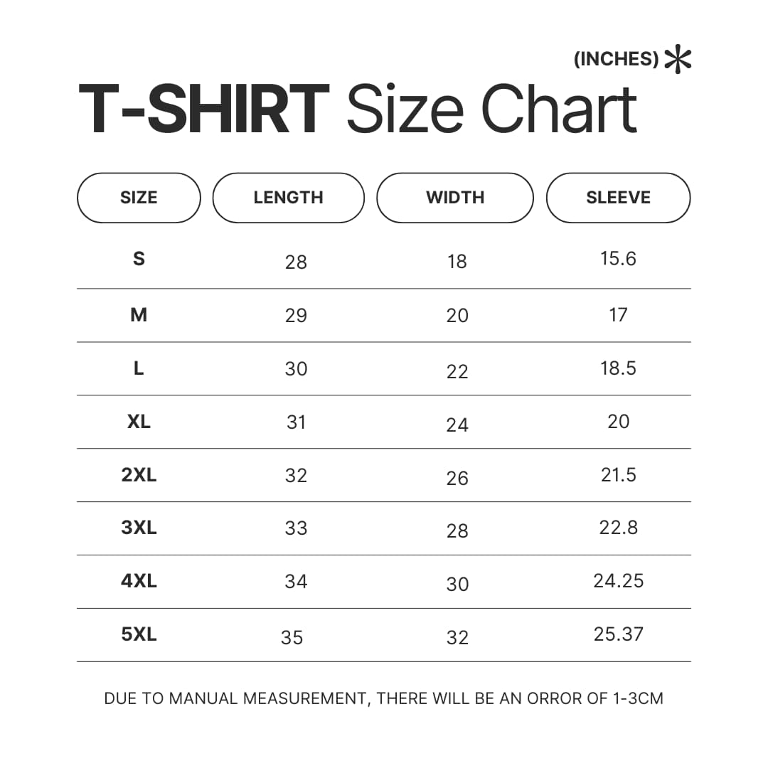 T shirt Size Chart - Doberman Gifts