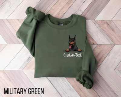 Doberman Dog Ear Name Custom Sweatshirt