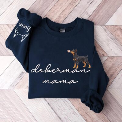 Doberman Mama Style Embroidered Sweatshirt