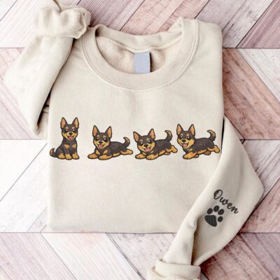 Doberman Playing Embroidered Sweatshirt