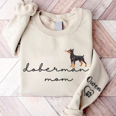 Doberman Mum Classic Embroidered Sweatshirt
