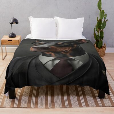 Doberman Legacy Artwork Throw Blanket