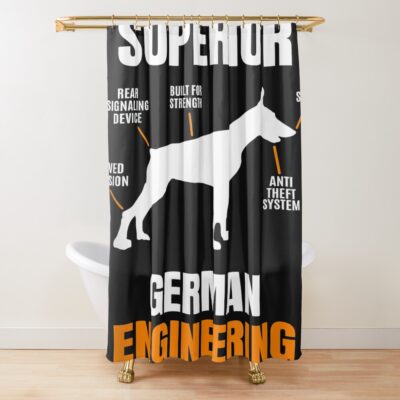 Doberman Iconic Illustration Shower Curtain