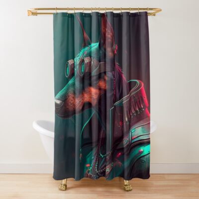 Doberman Exclusive Artwork Shower Curtain