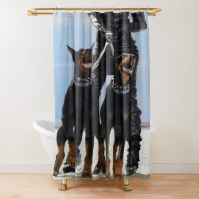 Doberman Classic Illustration Shower Curtain