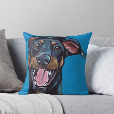 Doberman Minimalist Design Throw Pillow