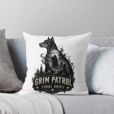 Doberman Signature Illustration Throw Pillow